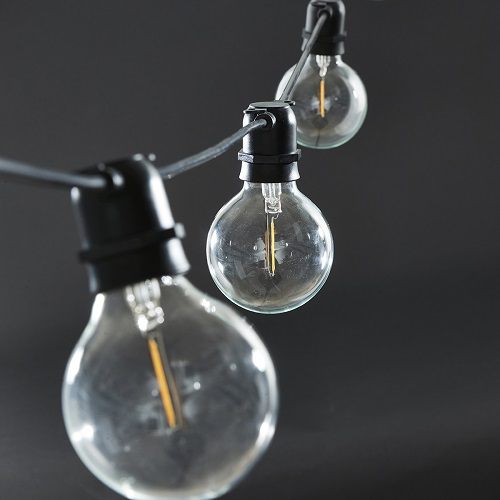 tør klon Instruere Lyskæde, sort, 10 store LED pærer - Nordic Mood